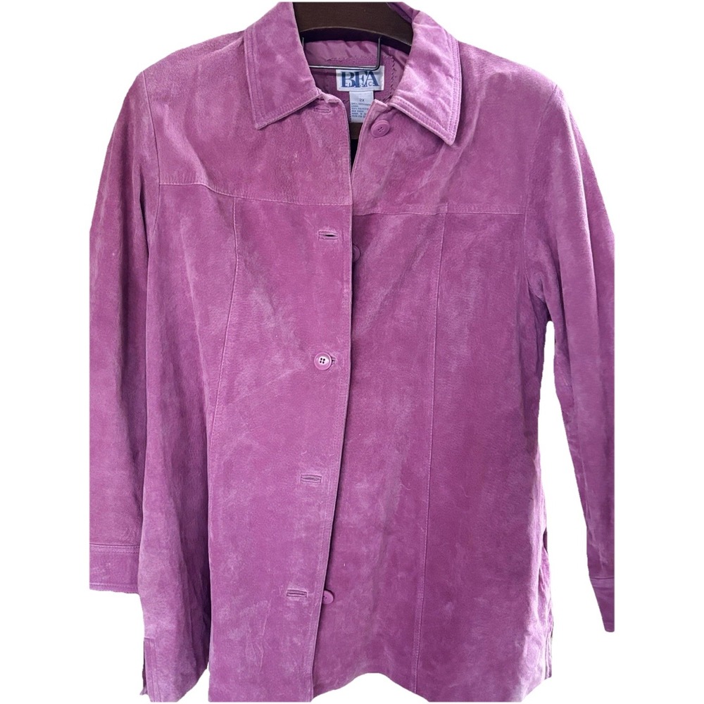 BFA Classics‎ Blazer Womens 2X 100% Leather Pink Barbie Casual Career Jacket